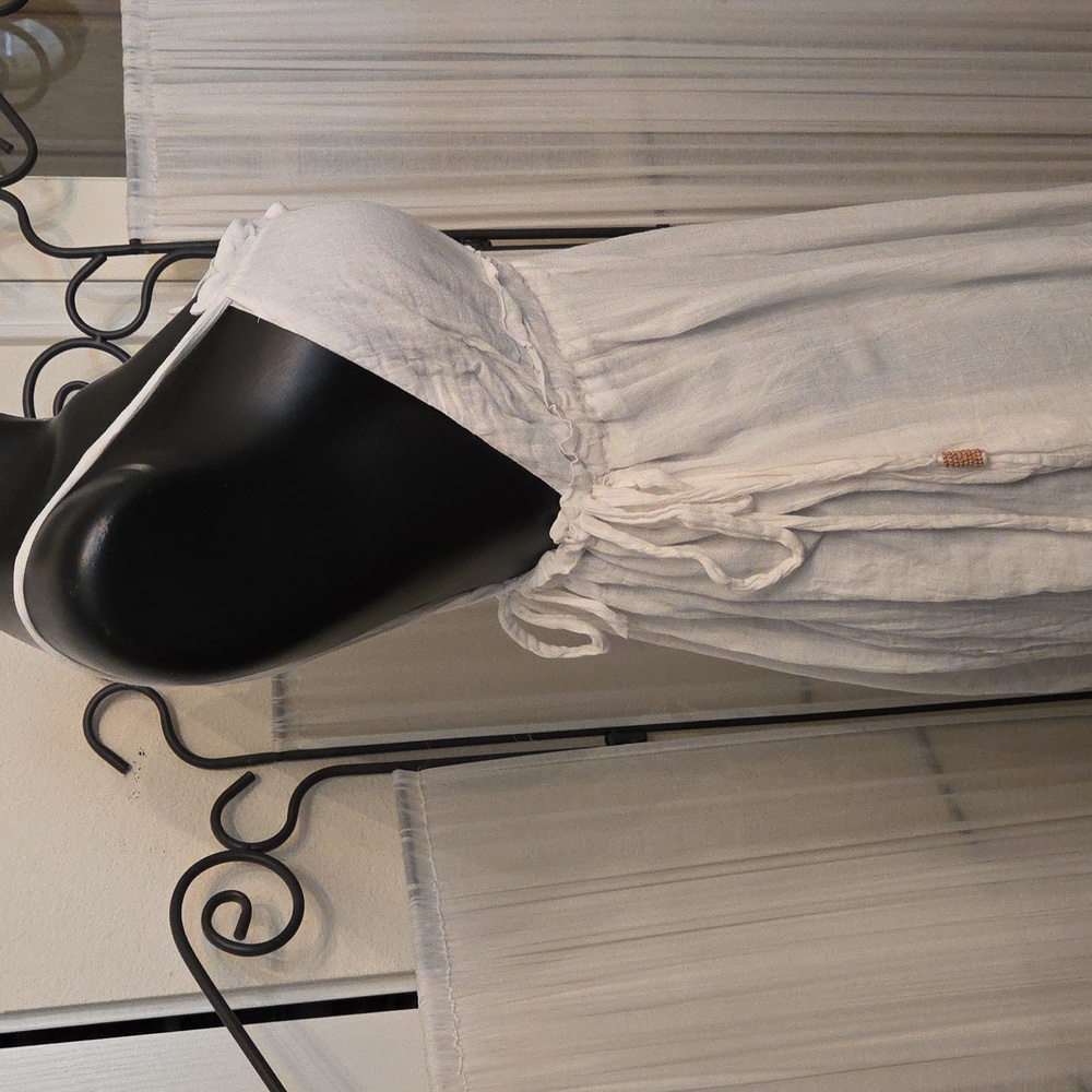 Free People Long White Gauzy Dress! - Picture 2 of 8
